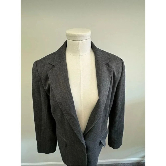 CALVIN KLEIN Womens Gray Suit Jacket Petites Size: 10 - Picture 5 of 15
